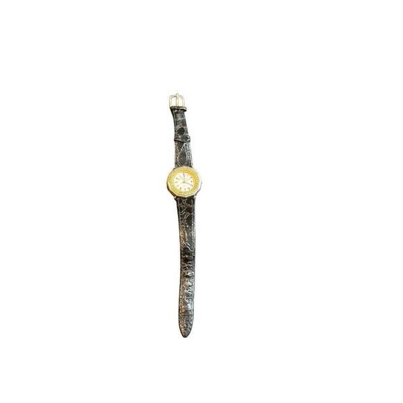 Oryx Women\'s Quartz Watch With Rhinestones & Black Leather Band